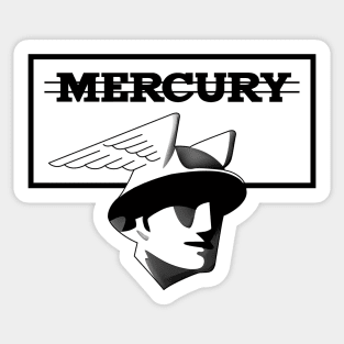 Flathead Ford V8 Mercury emblem - classic black print Sticker